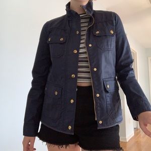 J Crew Navy Waxed Hunting Jacket
